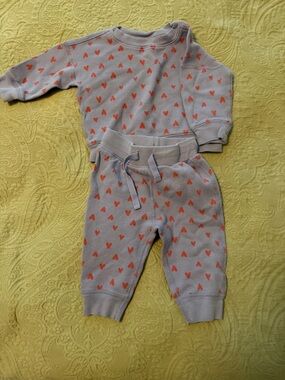Hanna Andersson Two-Piece Heart Henley Set